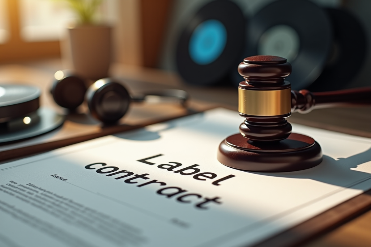 Gavel et documents légaux avec casque audio