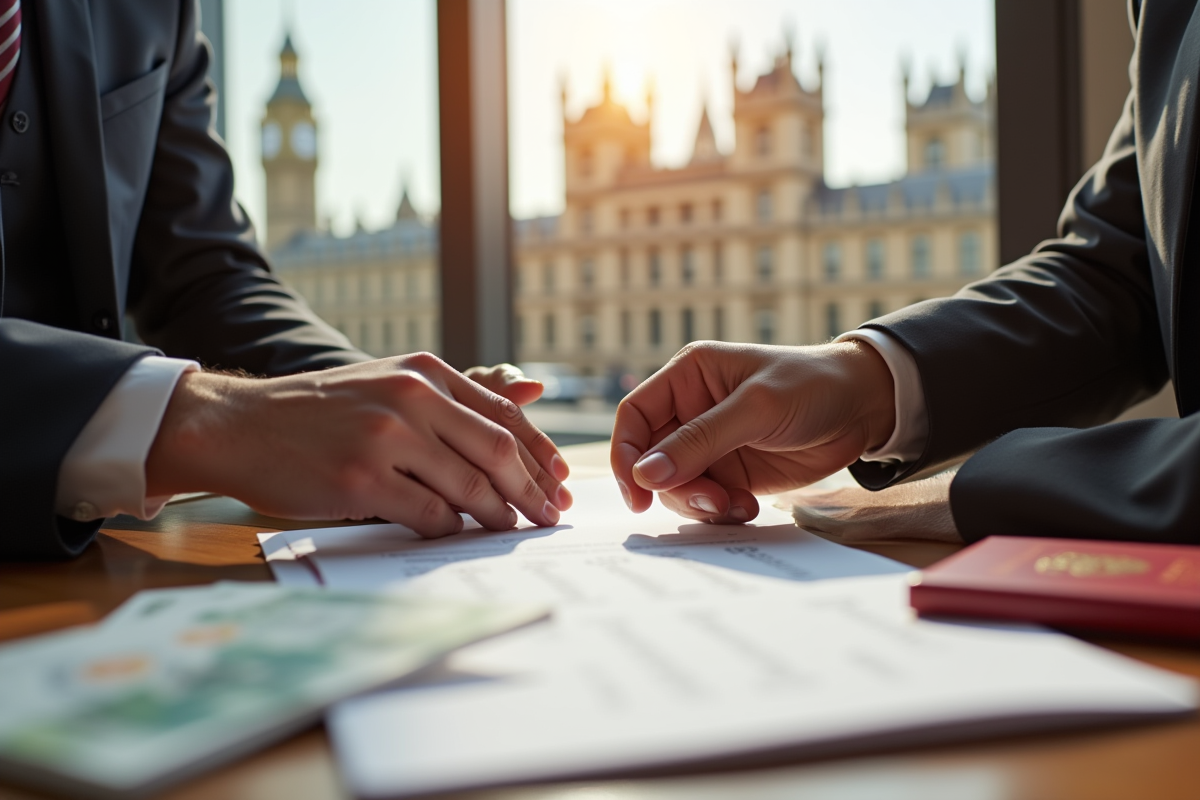 Echange de documents officiels avec livres sterling et passeport