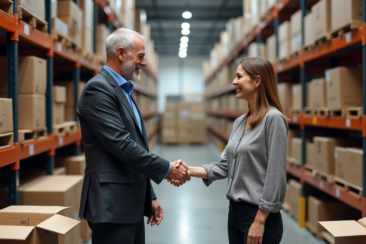 Manager acheteur serrant la main d