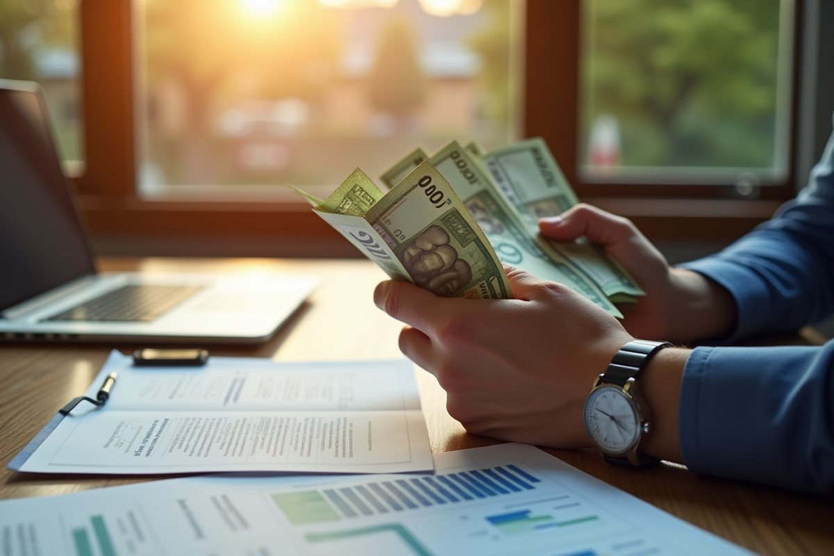 Mains tenant des billets d